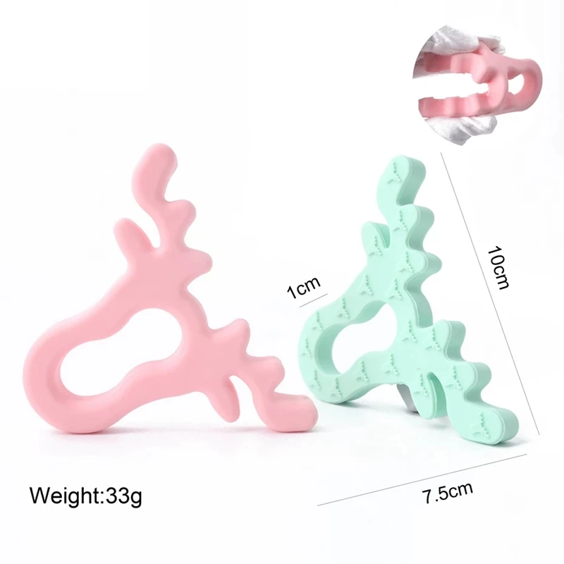 Baby Silicone Teether Christmas Tree Sika Deer Baby Fidget Toys Snowflake Pacifier Chain Food Grade Silicone Teething Toys