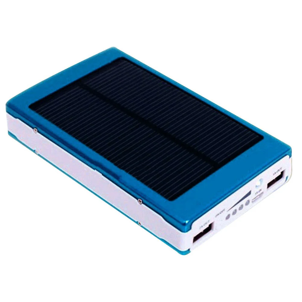 Портативное зарядное устройство с двумя USB солнечными мобильными аккумуляторами для кемпинга ING-SHIPPING - Цвет: blue