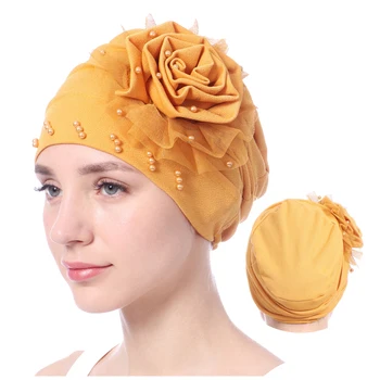 

Muslim turban for woman hijab caps mesh lace flower turbantes solid cotton beading Inner hijabs bonnet arab wrap head scarves