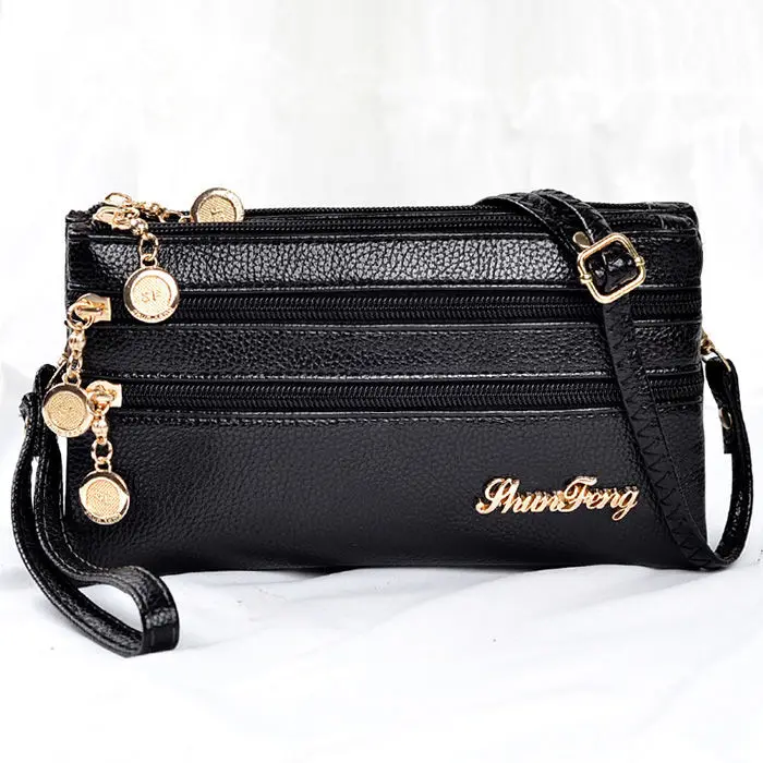 

Personality Five Zipper Soft Leather Small Shoulder Crossbody Bags Ladies Clutch Female Fashion Messenger Bags Purse Satchels