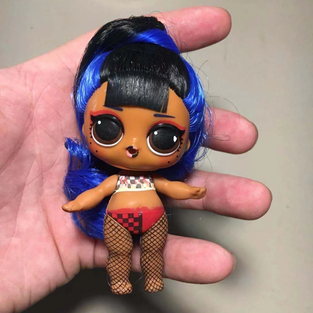 100% Original LOLS Hairgoals Sister Dolls Kids Cute 8cm JK Doll With Beautiful Blue Hair Girls DIY XMAS Gift Toys | Игрушки и хобби
