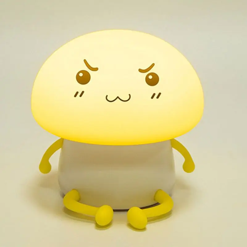

Cute Mushroom LED Night Light Touch Sensor Soft Silicone Pat Lights Bedside Tabletop Lamp LED Night Light