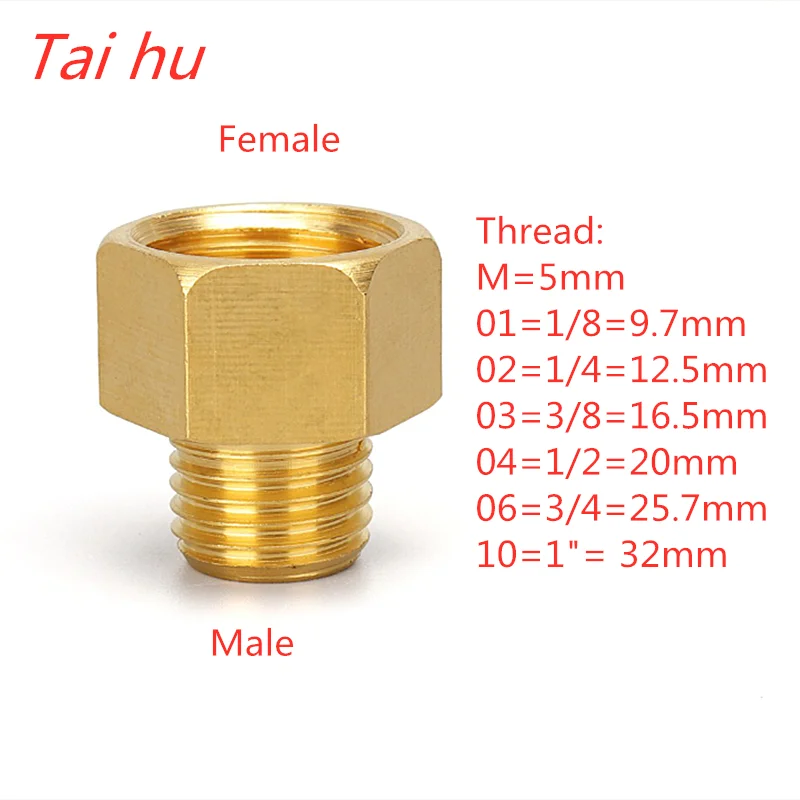 1/8 1/4 3/8 1/2 Male to Female Thread Brass Pipe Connectors Brass Coupler Adapter Threaded Fitting