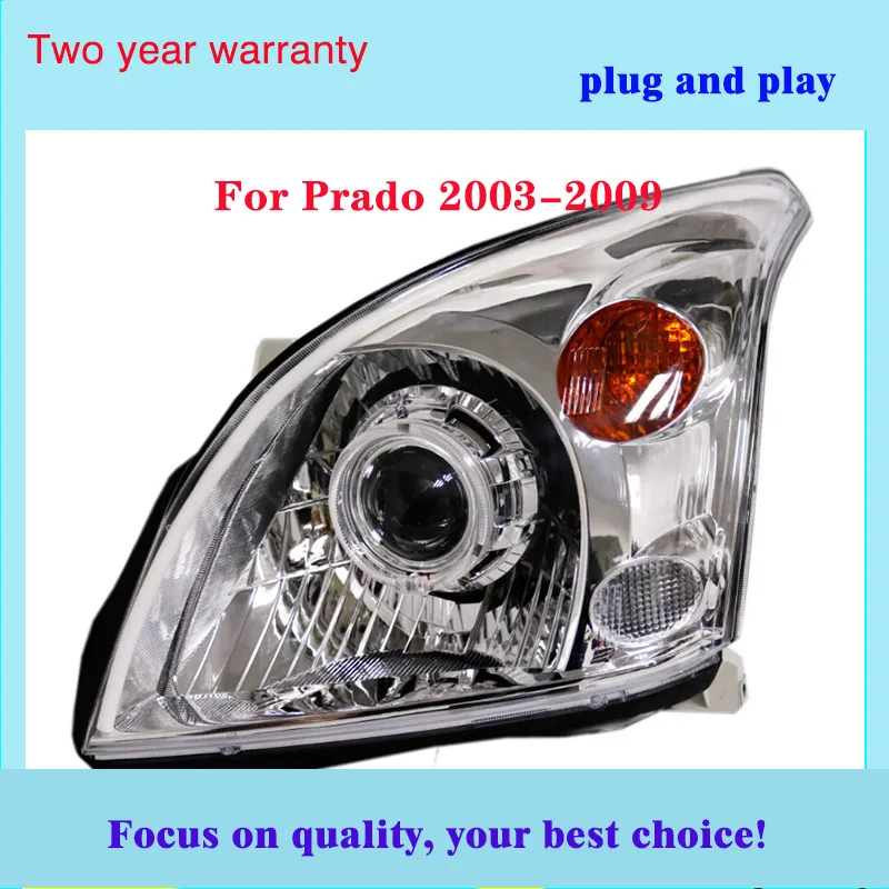 Автомобильный Стайлинг для 2003-2009 Prado светодиодный светодиодные фары DRL Hid головной фонарь Angel Eye Bi-Xenon двойной луч фары аксессуары