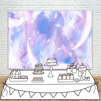 

Photo Background Infant Unicorn Backdrop Pure White Angel Feather Boho Backdrop for Baby Shower Birthday Backgrounds for Girls