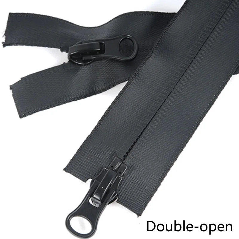 

Meetee 2pcs 60-100cm Black Nylon Waterproof Single-open and Double-open End Waterproof Zipper Fit Bags Garment Textile A1-2