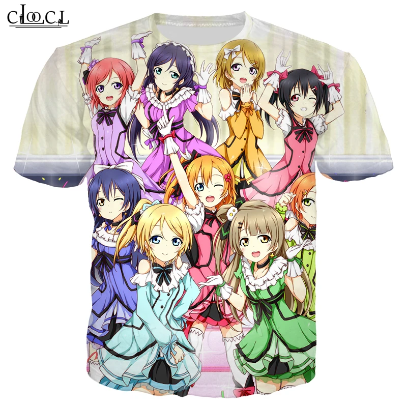 Модная женская и мужская футболка Love Live аниме с 3D принтом кофта коротким рукавом