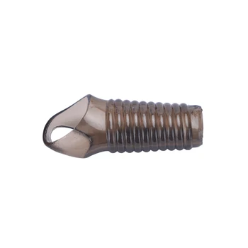 Silicone Reusable Penis Sleeve Flexible Glans Penis Enlarger Extender Delay Ejaculation Cock Ring Adult Sex Toys For Men Couples 3