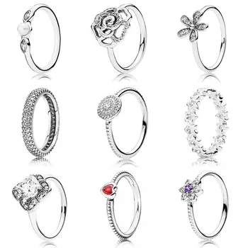 

Starshine Stackable Radiant Elegance Feature Rounded Eternity Rose Flower With Crystal Ring 925 Sterling Silver Pandora Jewelry