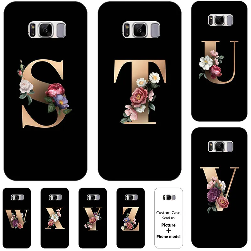 Flower 26 English Name Letters Custom Initial Case For Samsung Galaxy S8 S 8 G9500 Plus S8+ SMG955 Soft Silicone Cover | Мобильные