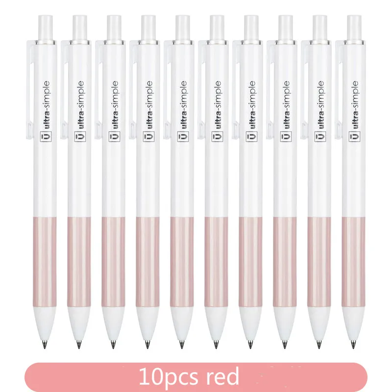 10PCS M&G AGPH2601 A4901 Gel Pen YOUPIN Series Gel Pen 0.5 mm Student Stationery - Цвет: 10 red retractable