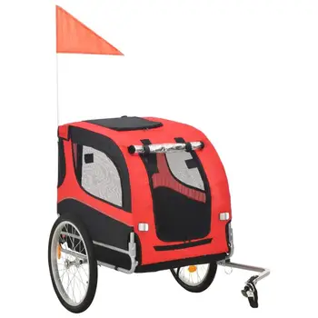 

【USA Warehouse】Dog Bike Trailer Red and Black 91765US