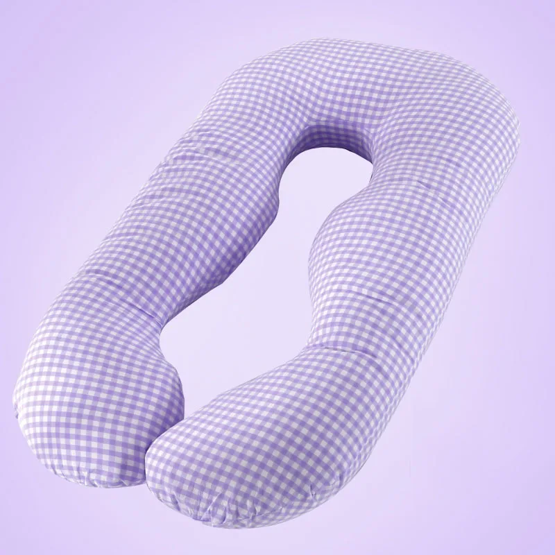 purple U-образная Подушка для сна для беременных женщин хлопковая наволочка Подушка для тела беременность боковые шпалы постельные принадлежности - Цвет: purple