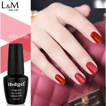 

3pcs lot ibdgel Brand NEW Arriavl Highend health Royal red gel polish soak off UV LED Nail gel black bottle gel nail polish