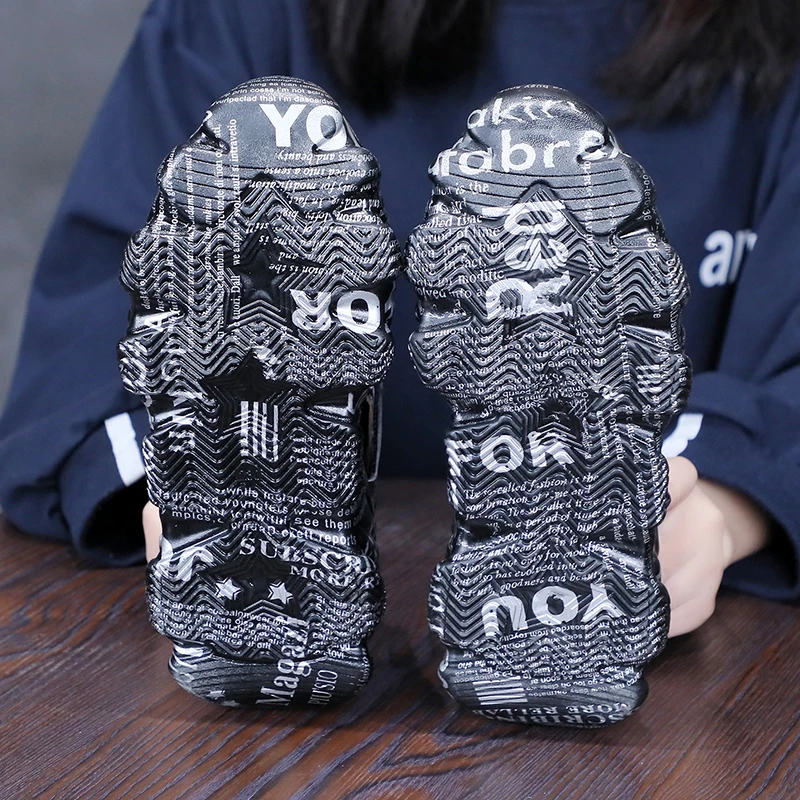 Сетчатые массивные кроссовки на шнуровке с граффити; Sepatu; дышащие кроссовки для женщин; Массажная обувь для бега; обувь, увеличивающая рост; Deportivas Mujer