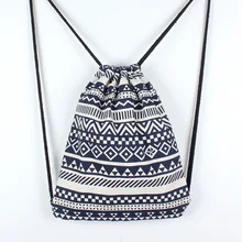 Этнический стиль мешок маленькая походная сумка на шнурке для женщин фитнес и Велоспорт пляжный рюкзак сумка для дискотеки на открытом воздухе