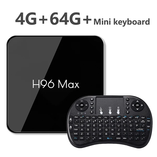 ILEPO H96 MAX Tv Box Android 8,1 Allwinner H6 Box Android Tv Sata HDMI 2,0 4G DDR3 Iptv подписка Ubox - Цвет: 4G64G Mini keyboard