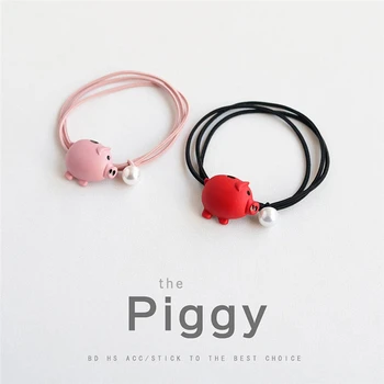 

Cute Piggy Elastic Hair Bands Cartoon Double Rubber Bands Ponytail Holder Hair Rope Women Girls Hair Accessories Headdress