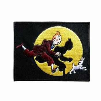 

3.5'' The adventures of Tintin Embroidered Iron On / Sew On Patch