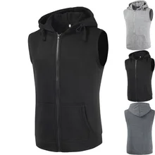 Новые продукты, мужской повседневный однотонный жилет с капюшоном, корейский стиль, приталенный английский жилет, пуловер, жилет