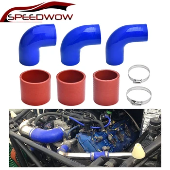 

SPEEDWOW 51mm 63mm 76mm 90 Degree Silicone Hose Elbow Rubber Joiner Bend/Straight Head For Intercooler Coolant Hose