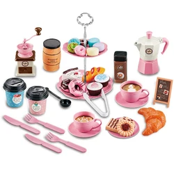 Machine à café, Dessert, ensemble de thé de l'après midi, jouet de Simulation, bricolage, cadeaux pour enfants filles 