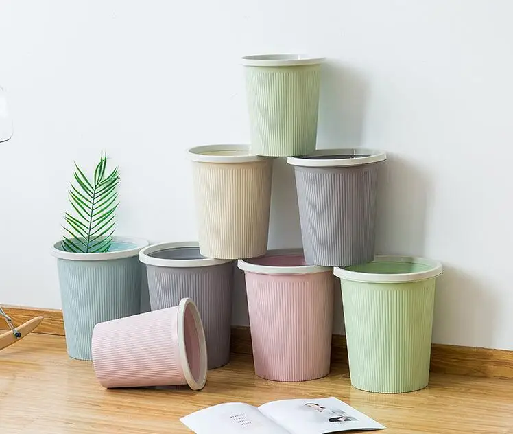 

Household Double-layer Round Trash Can Office Living Room Kitchen Bathroom Double-layer Trash Bin Waste Bins Without Lid