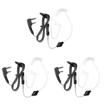 

3Pcs Dual PTT Air Tube Headset Earpiece with Mic for Baofeng UV5R UV6R 888S
