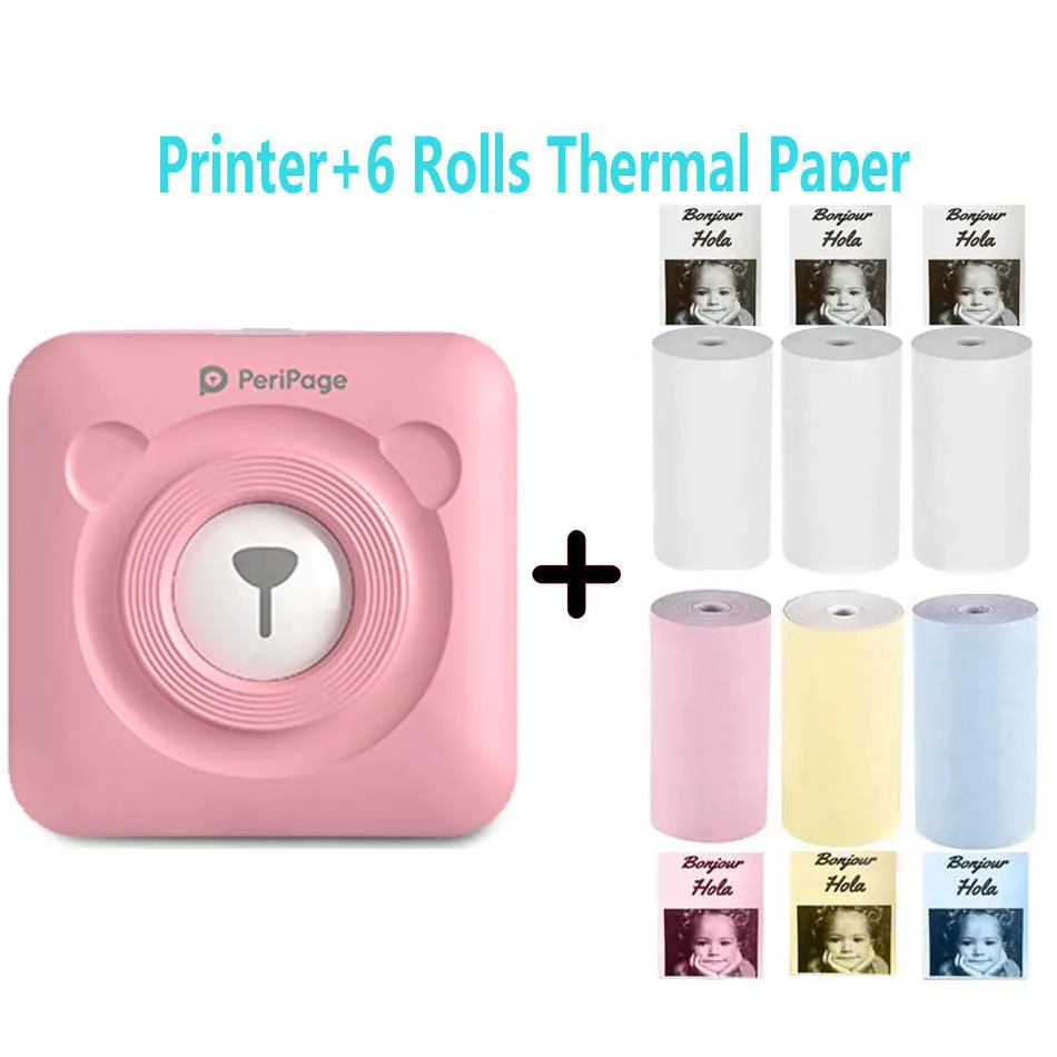 PeriPage Portable Thermal Bluetooth Printer Mini Photo Pictures Printer For Mobile Android IOS Phone 58mm Pocket Machine 