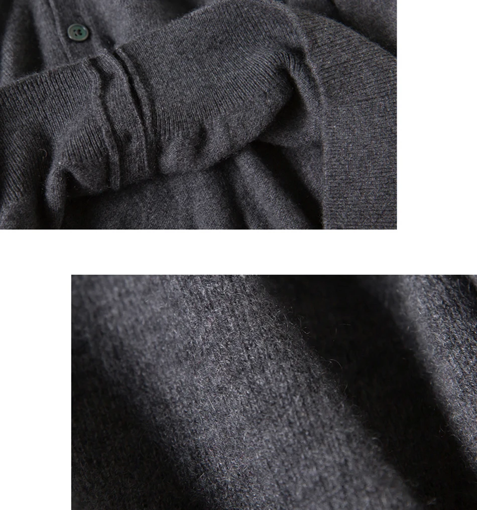YJMY Inner Mongolian Cashmere Cardigan Men V-neck Button Ribbed Cuffs Hem Knit Spring Autumn Sweater in Slava Store