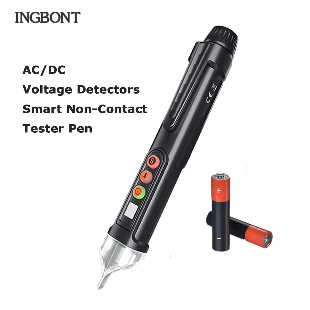 

INGBONT 12-1000V AC/DC Digital Voltage Detector Intelligent Non-Contact Pen Meter Current Electric Sensor Alarm Test Pencil