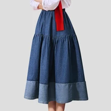 Mid-length Casual Jeans Skirt Women Denim Skirt Pinup A-line Style Spring Summer Harajuku Skirt Cotton High Waist Skirt Mid-length Casual Jeans Skirt Women Denim Skirt Pinup A-line Style Spring Summer Harajuku Skirt Cotton High Waist Skirt