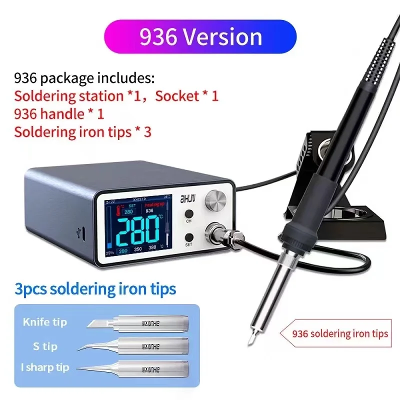 SMD BGA 수리용 JC Aixun 스마트 납땜 스테이션, 다리미 T12 T245 936 핸들 용접 팁, T3A 200W