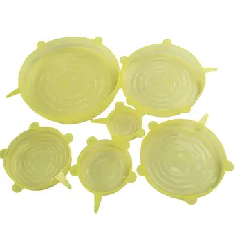 

Use Food Grade Silicone Instead Of Cling Film To Seal And Store Food 6-piece Food Grade Silicone Fresh-keeping Cover