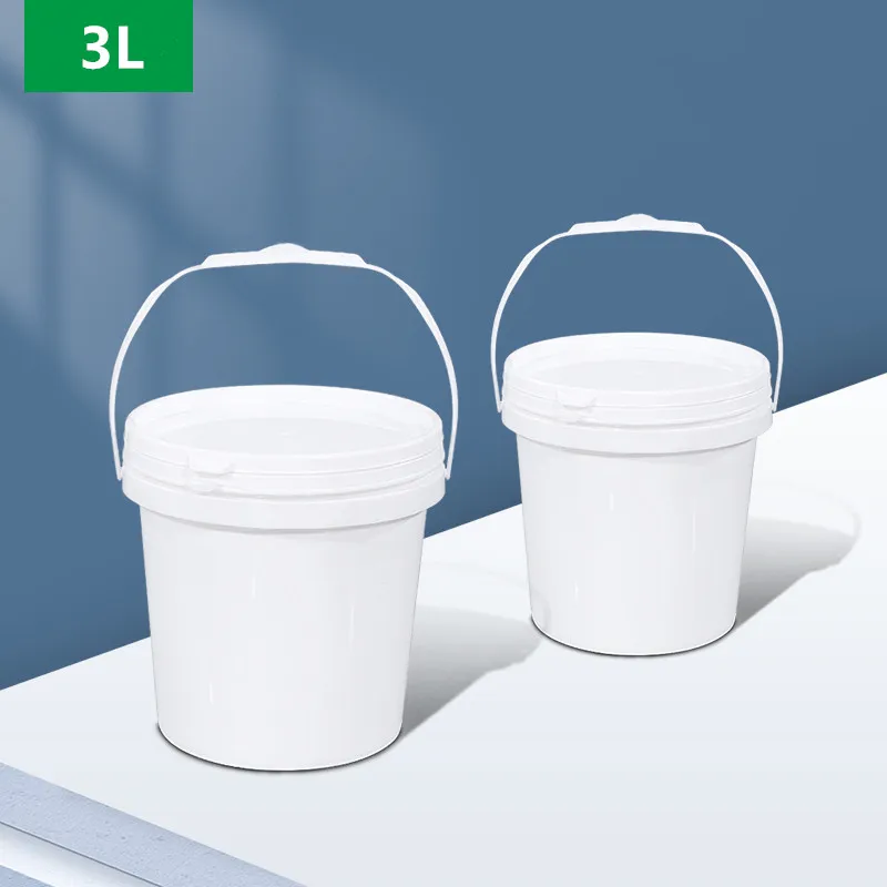 2 liter plastic pail with handle and Lid Food Grade Polypropylene bucket  Leakproof packaging container Reusable
