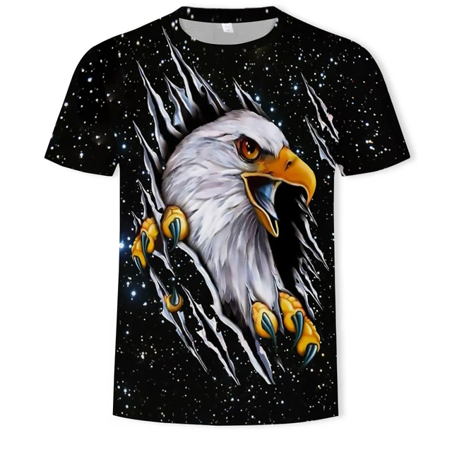 2021 Summer Fashion New Wings Flying Eagle 3D Printed Pattern Men's Trend Short Sleeve Casual T-shirt Top T932