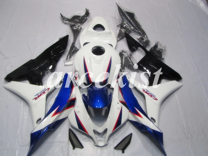 

Motorcycle Injection Mold Fairing Fit For Honda CBR600RR CBR 600RR F5 2007 2008 CBR 600 RR CBR600 07 08 Fairings white blue