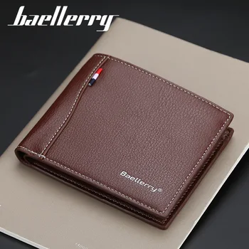 

Baellerry Men's Wallet 2020 Money Bag PU Leather Business Short Wallet Vintage Male Walltes Purse Card Holder Designer Wallet
