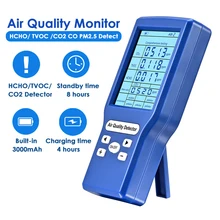 

Air quality Monitor CO2 CO PM2.5 HCHO TVOC Temperature Humidity Monitor Home Air quality meter