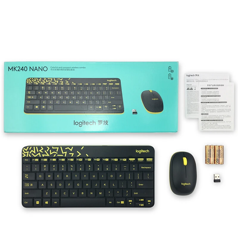 Беспроводная клавиатура и мышь lotech MK240 Nano Combo для ноутбука, настольного компьютера для домашнего офиса - Цвет: MK240 Black