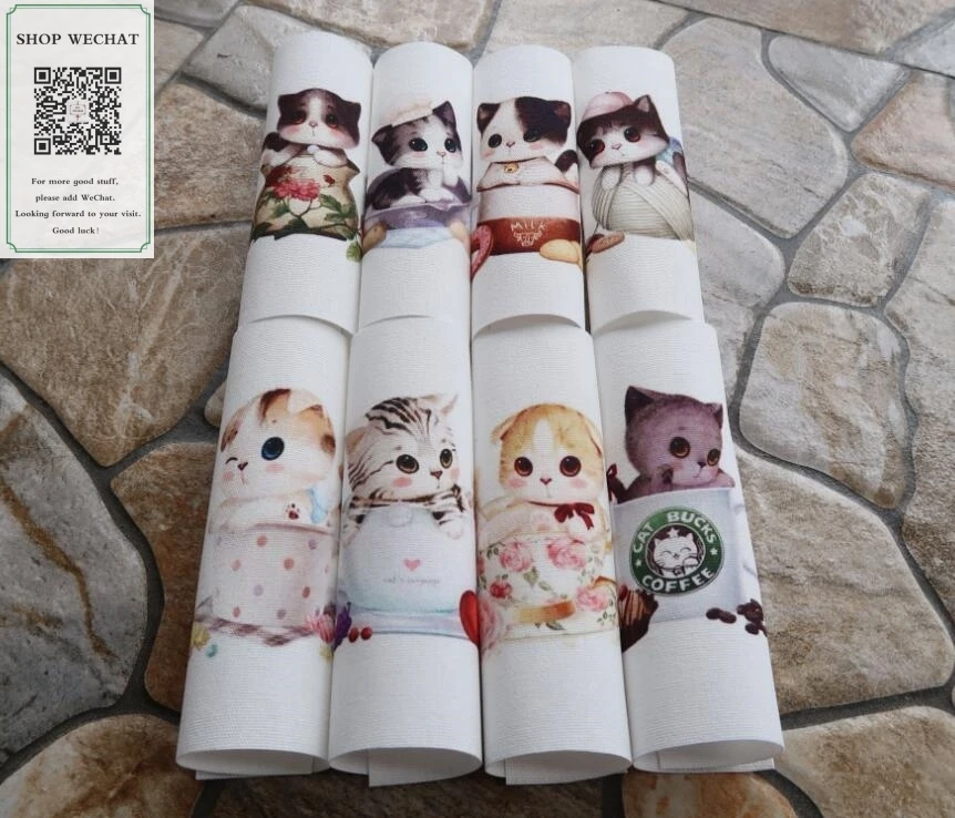 12*12 см окрашенная вручную ткань Кот DIY кошелек с принтом цифровая печать хлопок
