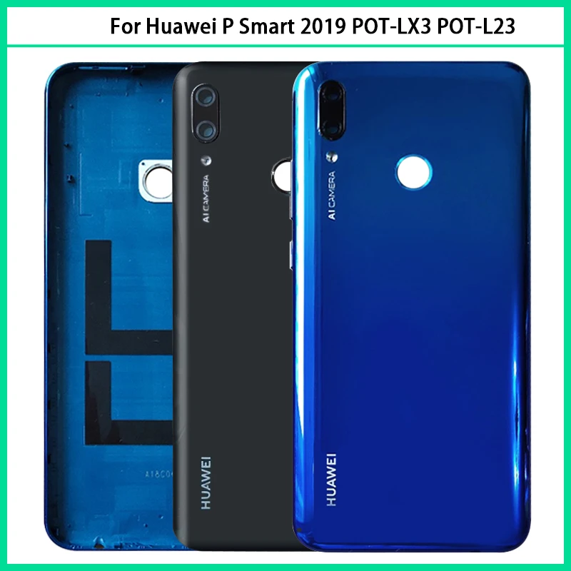 Для Huawei P Smart 2019 POT-LX3 POT-L23 POT-LX1 POT-L21 Задняя крышка батареи Корпус задней двери рамка