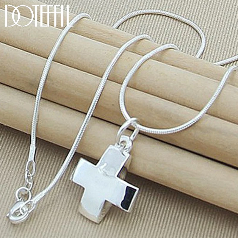 

2016 New Women's Fashion Vintage Silver Cross Pendant 18" Short Necklace N323 Free Shipping