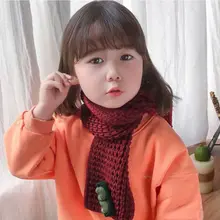 Зимний шарф для маленьких девочек и мальчиков с рисунком кролика; детские вязаные шейные шарфы; шарф; C6UD