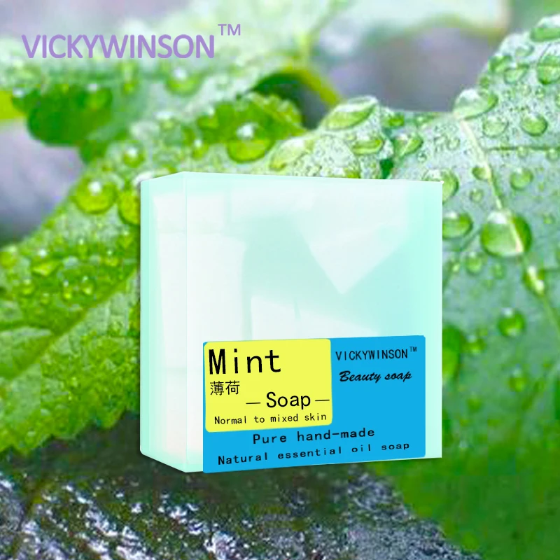 VICKYWINSON Mint handmade soap 100g Mint Extract Essential Oil Handmade