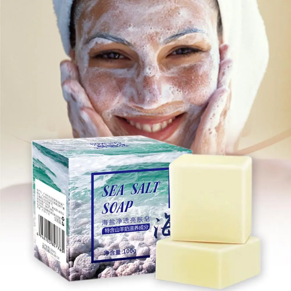 Sea Salt Soap Marine Mineral Refreshing Acne Treatment Moisturizing Facial Soap For All Skin Types Natural Sea Salt Soap