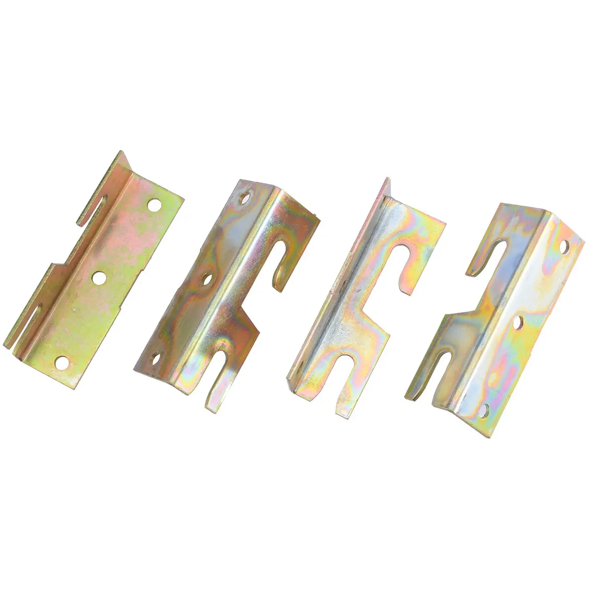 4 Set Brass Connection Corner Bed Hinge Tone Furniture Wood Bed Rail Hook Bracket Fitting Snap Connectors