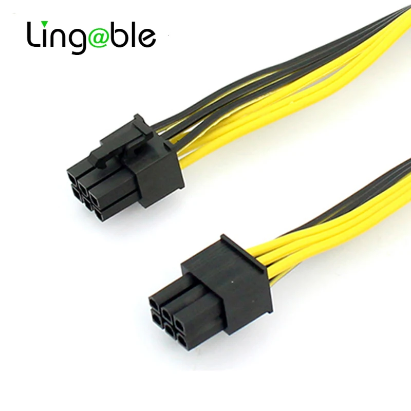 Lingable PCI-E Power Cable PCI-Express 6P Male to 6Pin Male Graphics Video Card Power Cabo 50CM BTC Extension Miner Mining Wire