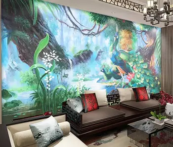 

[Self-Adhesive] 3D Peacock WG934 Wall Paper mural Wall Print Decal Wall Murals Belly