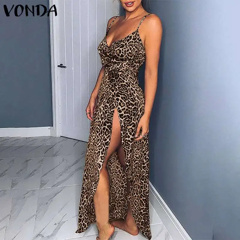 leopard strap dress